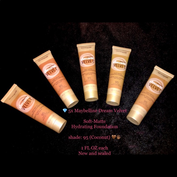 5x Maybelline Dream Velvet Soft Matte Hydrating Foundation 95 Coconut π€ππΎ
